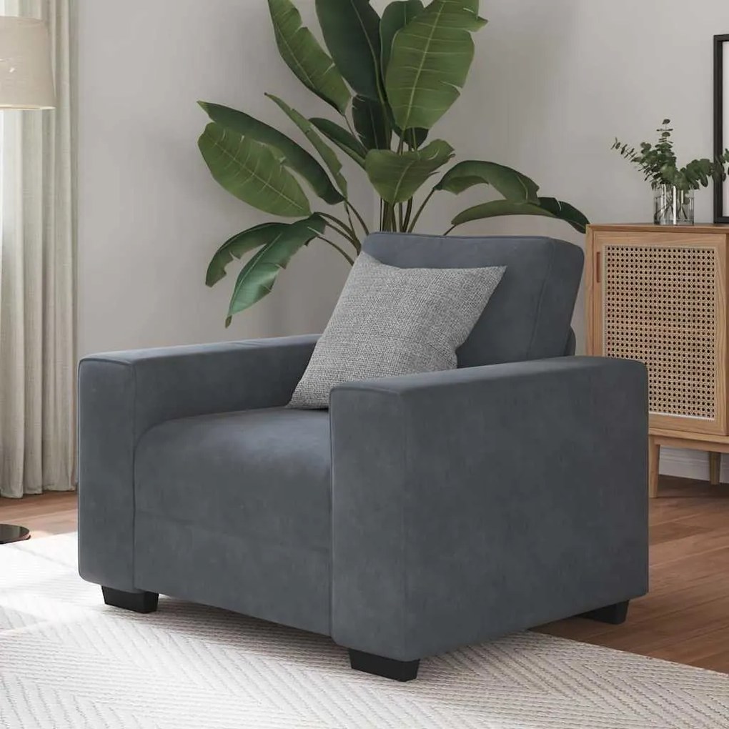 vidaXL Poltrona 60 cm veludo verde-escuro