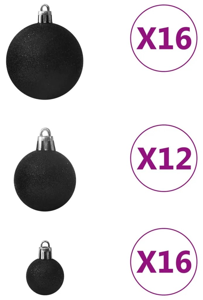 Conjunto de bolas de natal 100 pcs preto