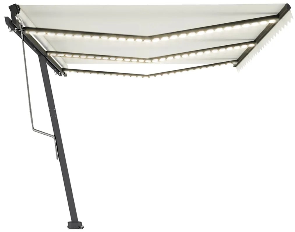 Toldo automático com LED e sensor de vento 600x350 cm creme