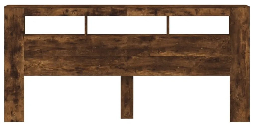Cabeceira c/ LEDs 220x18,5x103,5 cm carvalho fumado