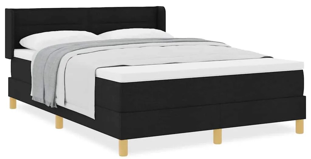 Cama Box Preto e Branco e Preto 160 x 200 cm tecido