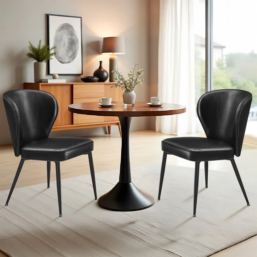 Conjunto de 2 cadeiras de sala de jantar Coleção EKHO Preto