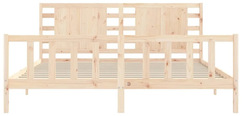 Cama sem colchão 200x200 cm madeira de pinho maciça