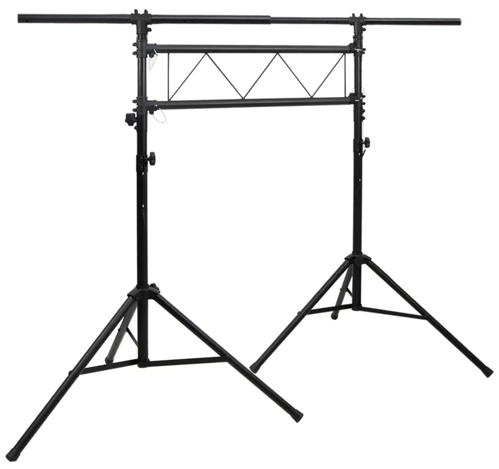 vidaXL Suporte de iluminação 238x115x(180-300) cm aço preto