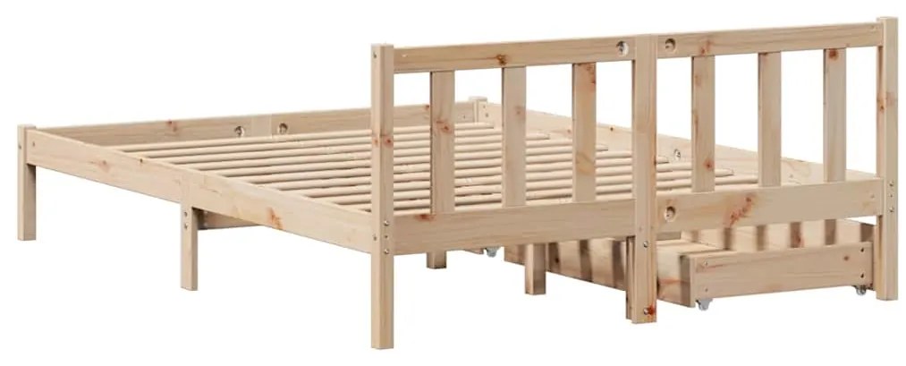 Cama sem colchão 140x190 cm madeira de pinho maciça