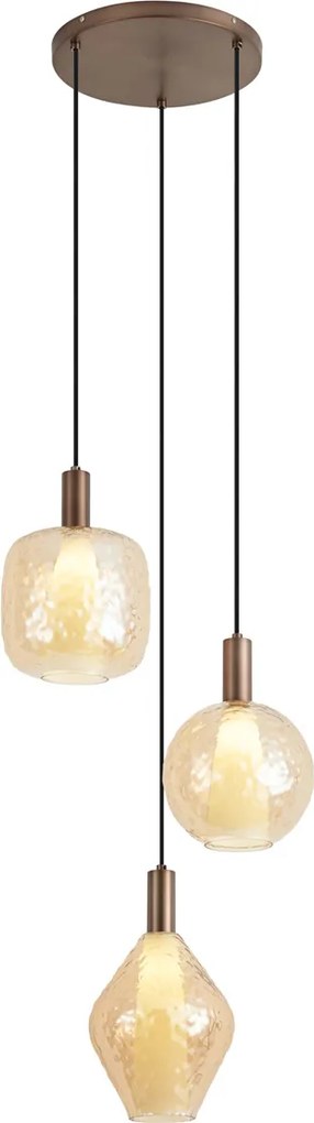 Candeeiro Suspenso de Design Bronze Escuro 3 Luzes - Ard