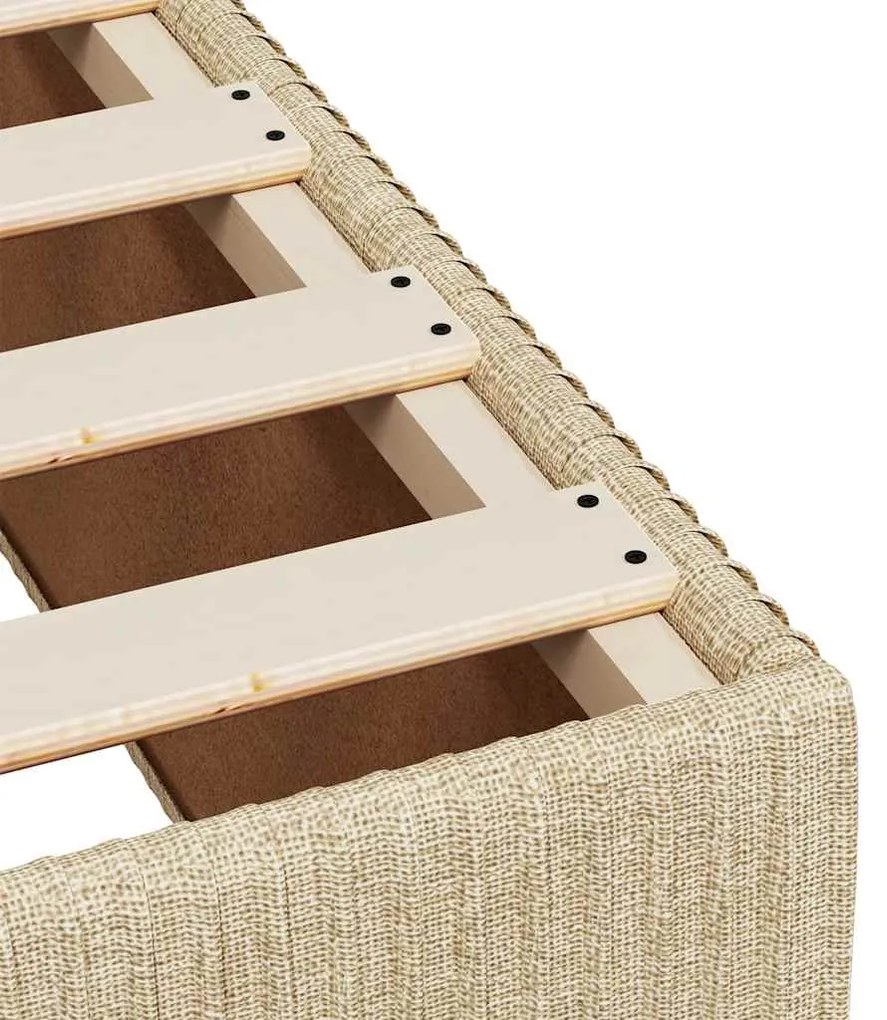 Cama boxspring com colchão 120x190 cm tecido cor creme