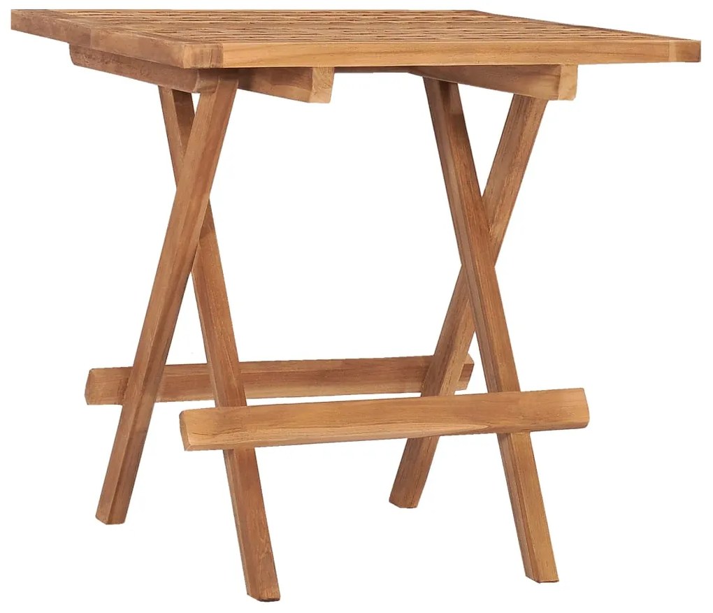3 pcs conjunto jantar dobrável p/ exterior madeira teca maciça