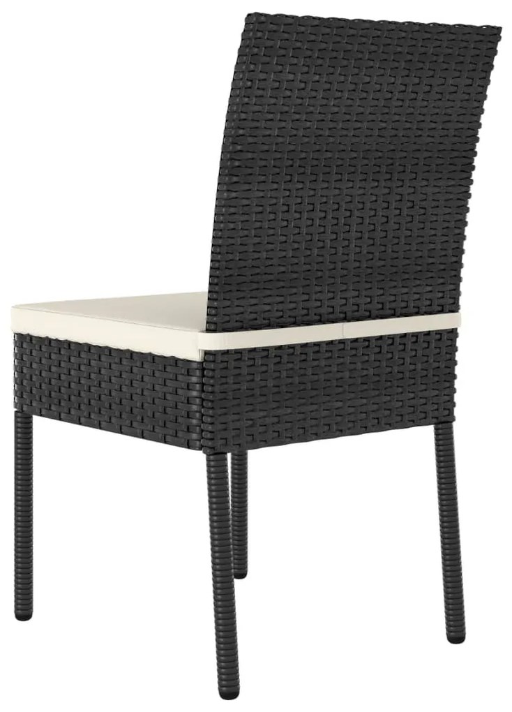 Cadeiras de jantar para jardim 4 pcs vime PE preto