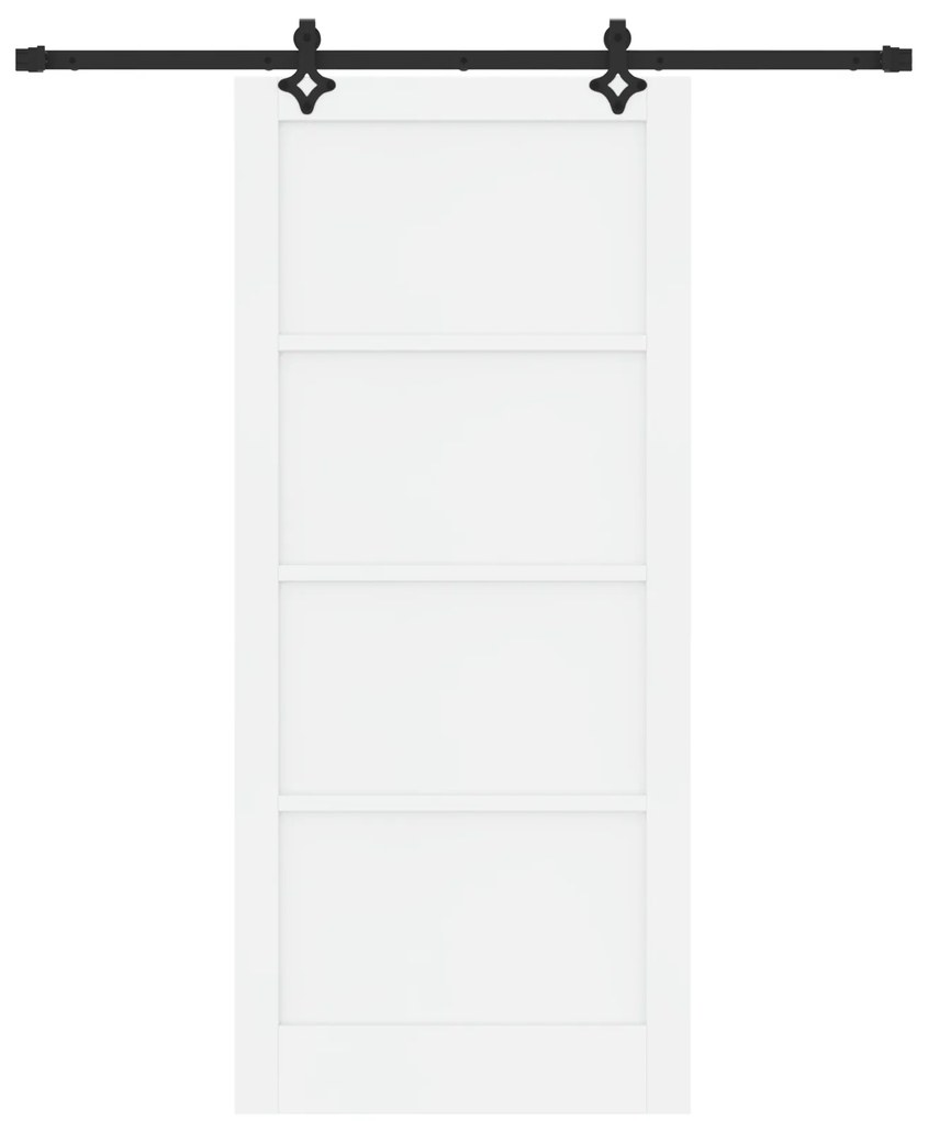 Porta deslizante vidaXL com conjunto de ferragens Branca 93x211 cm Mad