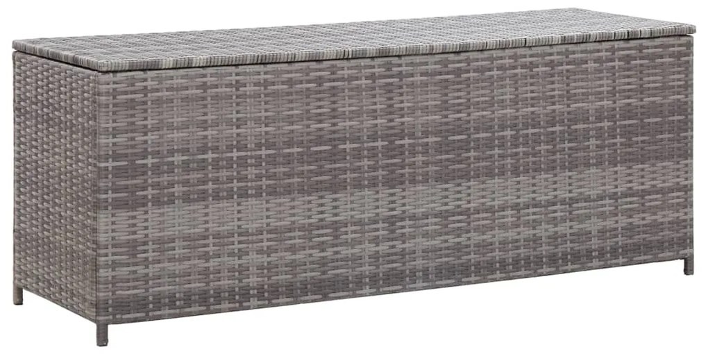 46460 vidaXL Caixa de arrumação para jardim 120x50x60 cm vime PE cinzento
