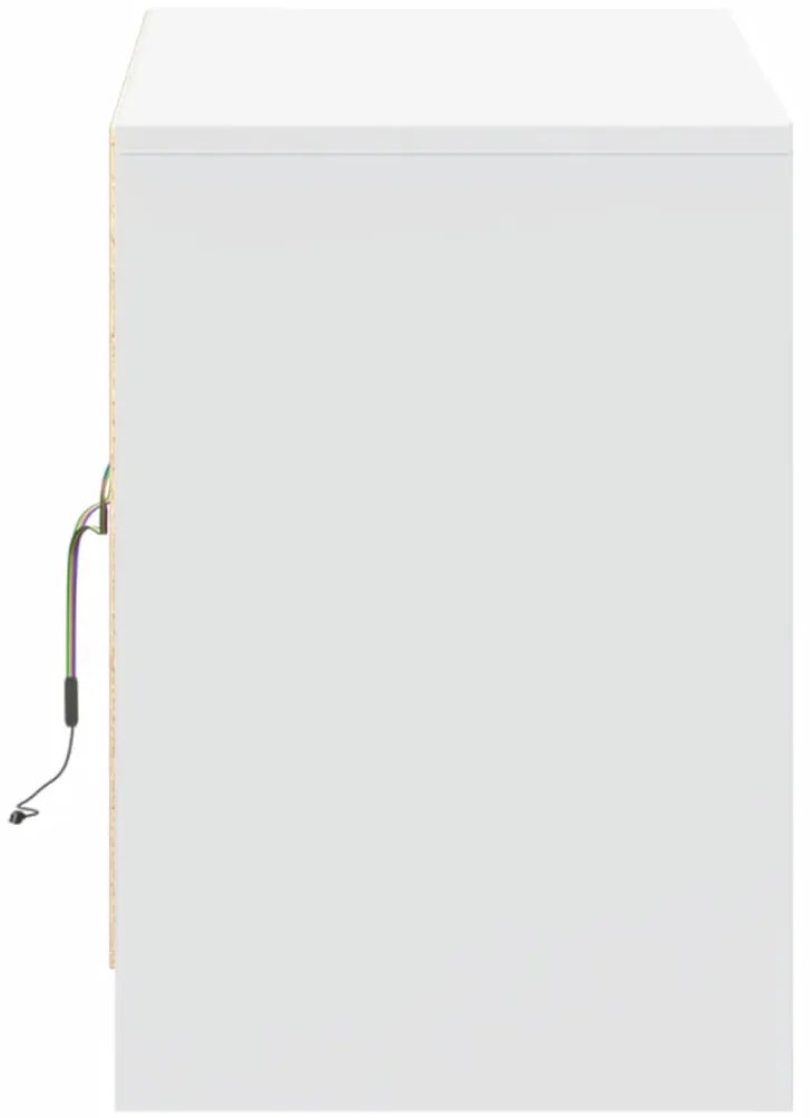 Móvel de TV com luzes LED derivados de madeira branco