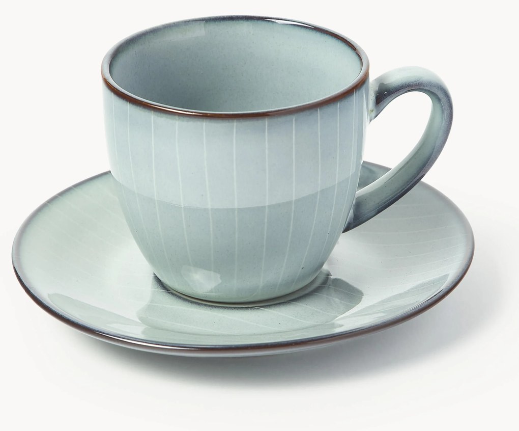 Chávena de café artesanal com pires Nordic Sea