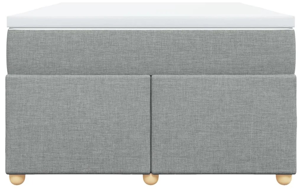 Cama boxspring com colchão 120x190 cm tecido cinzento-claro