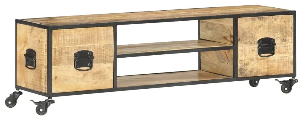 Móvel de TV 130x30x39 cm madeira de mangueira maciça