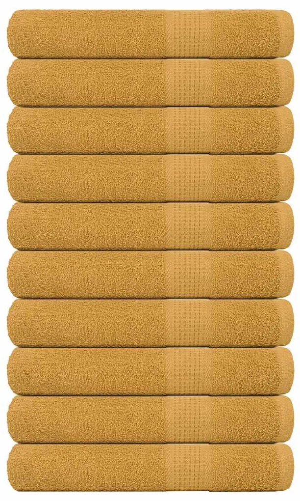 vidaXL Toalhas de sauna 10 pcs FROGN 80x200 cm 100% algodão ouro