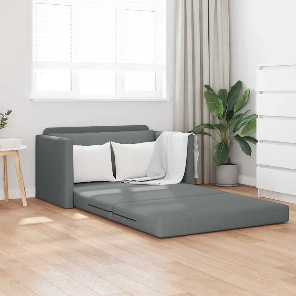 vidaXL Sofá-Cama 110cm Cinza Escuro tecido