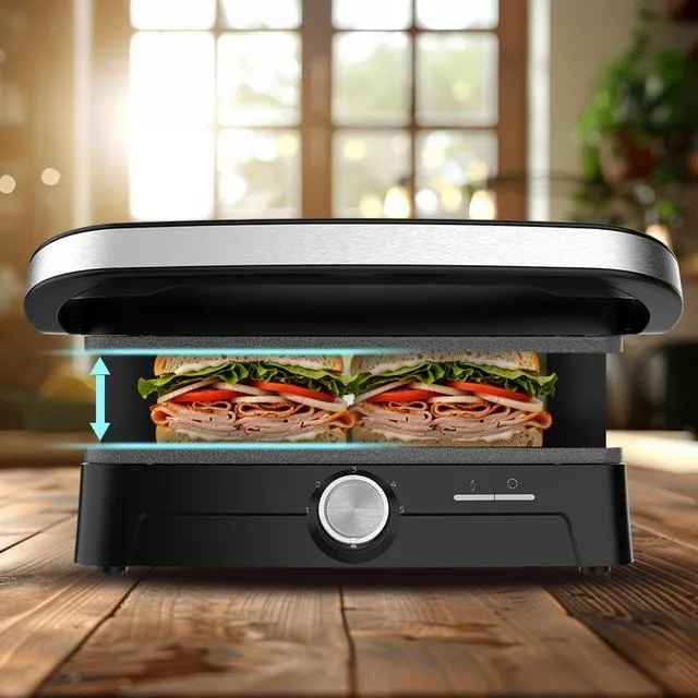 Grelhador elétrico com 1500W Rock'nGrill 1500 Full Open