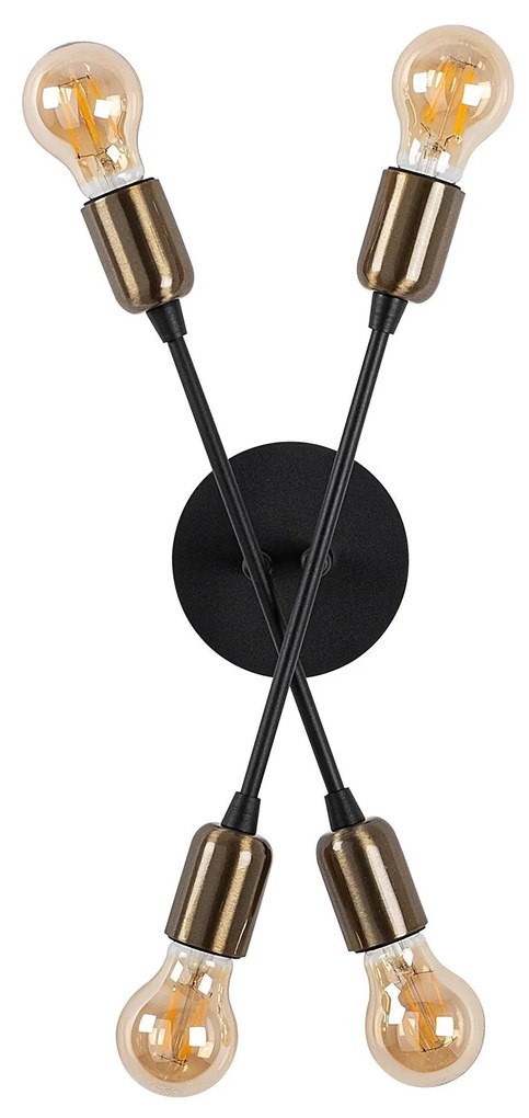 Candeeiro de Parede Fleur – Preto – 17 x 8 cm