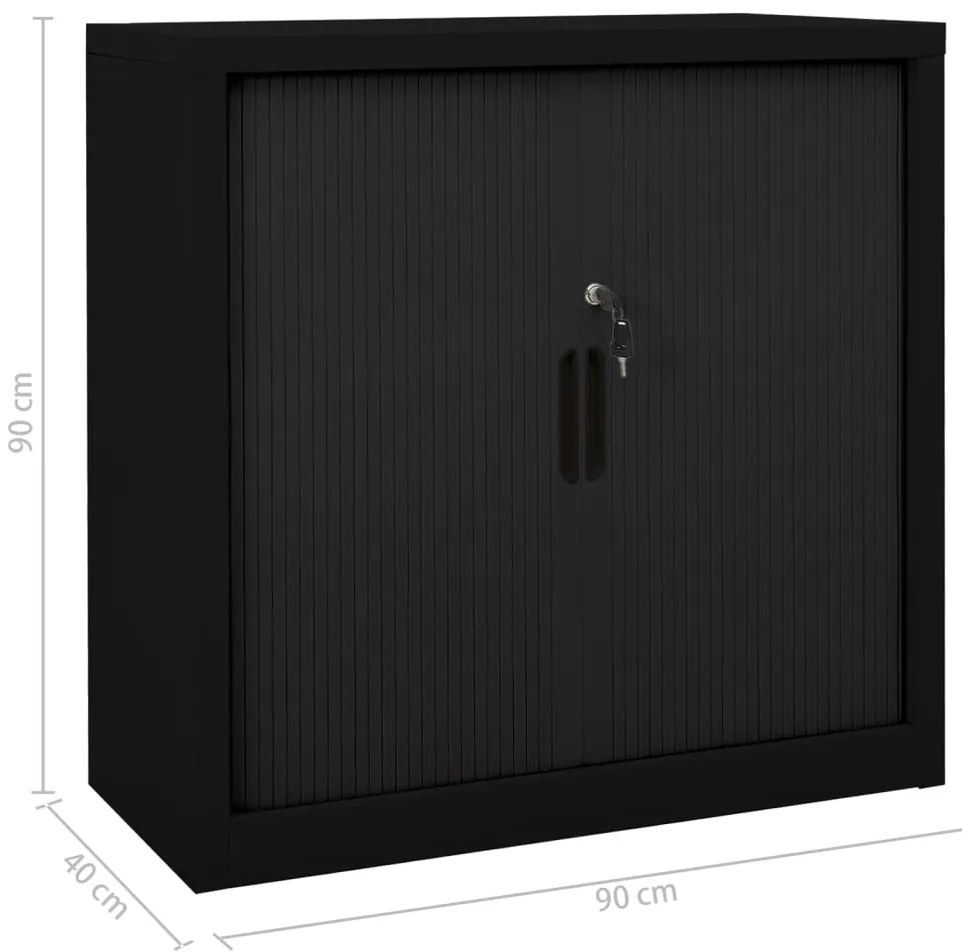 Armário com porta deslizante 90x40x90 cm aço preto