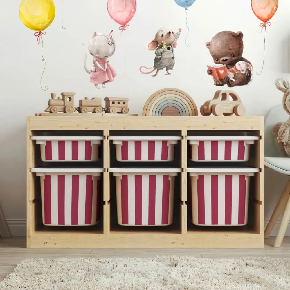 Autocolante para caixa IKEA TROFAST - Padrão de riscas