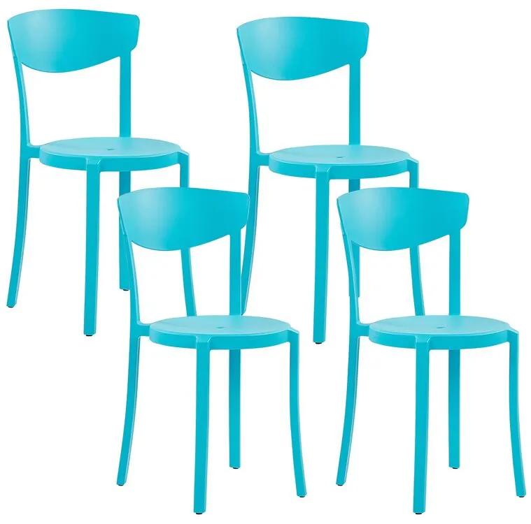 Conjunto de 4 cadeiras de jantar azuis VIESTE Beliani