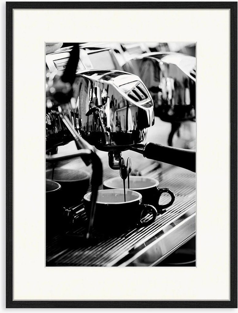 Impressão digital emoldurada Coffee Machine Making Fresh Coffee