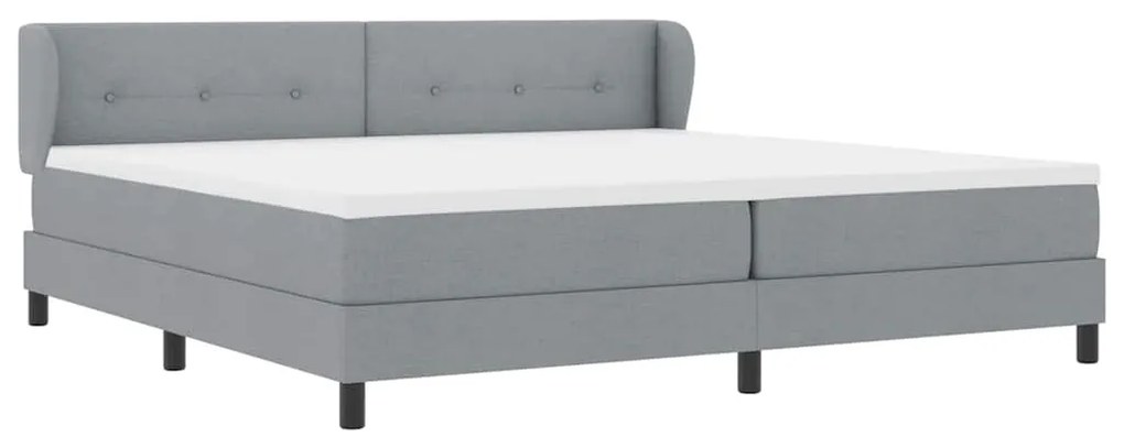 Cama Box com Colchão vidaXL Cinza Claro 200x200 cm Tecido