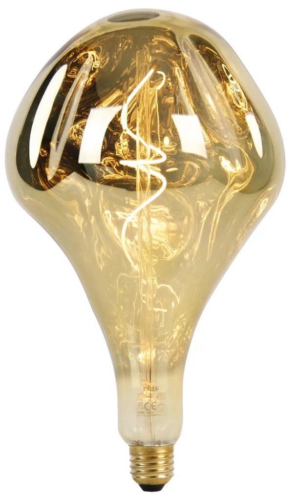 Lâmpada LED regulável E27 G165 espelho dourado 6W 100lm 1800K