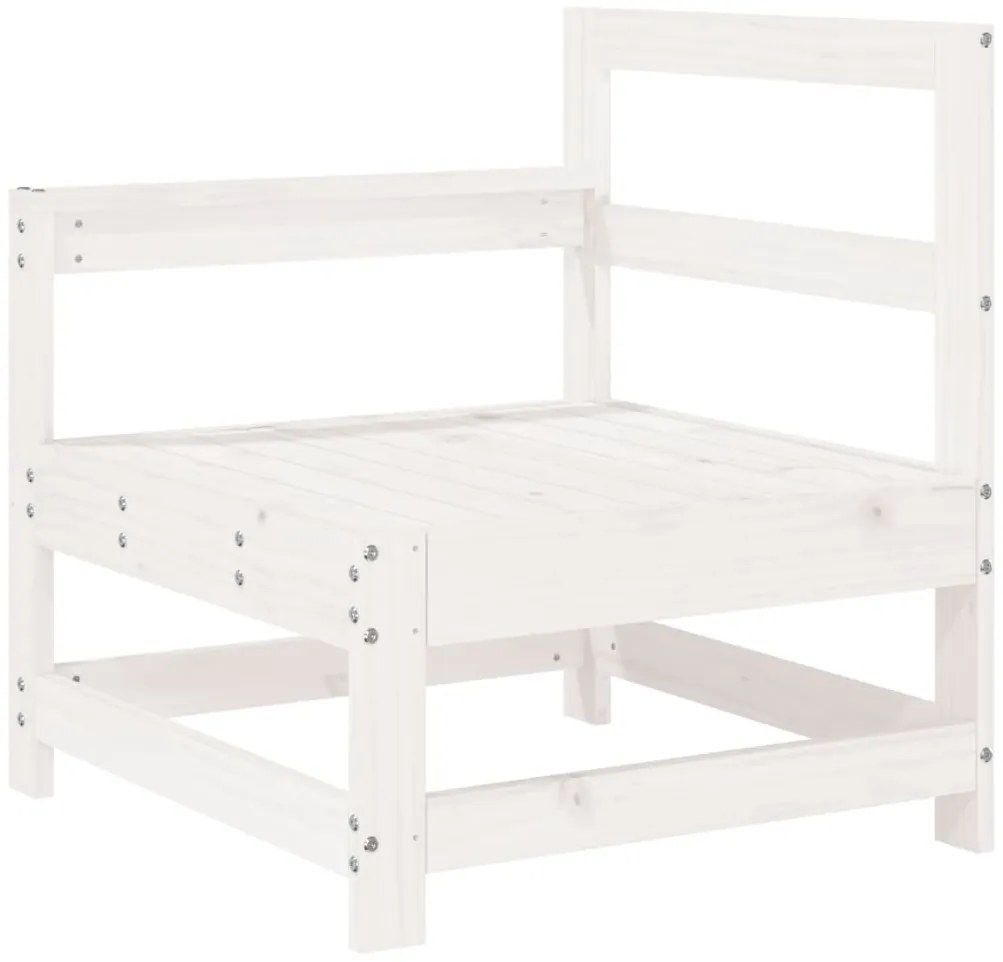 8 pcs conjunto sofás de jardim pinho maciço branco