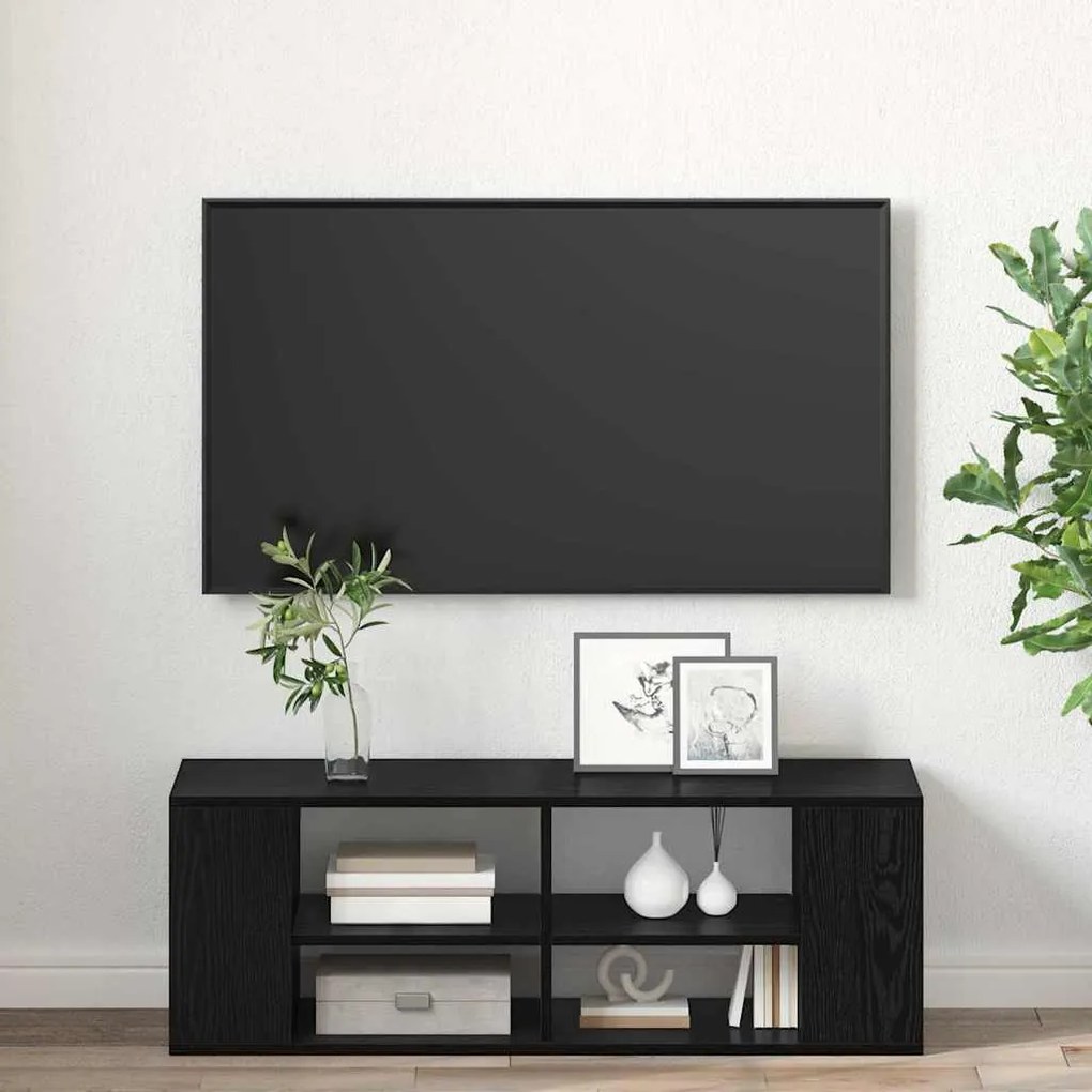 Gabinete para TV com prateleira Carvalho preto 102 x 35 x 35 cm