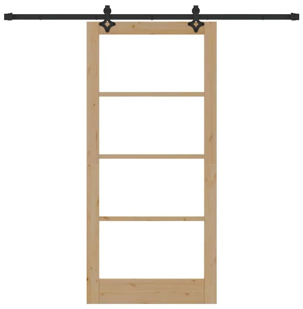 Porta Deslizante vidaXL com Conjunto de Hardware 93x202 cm Madeira Sól