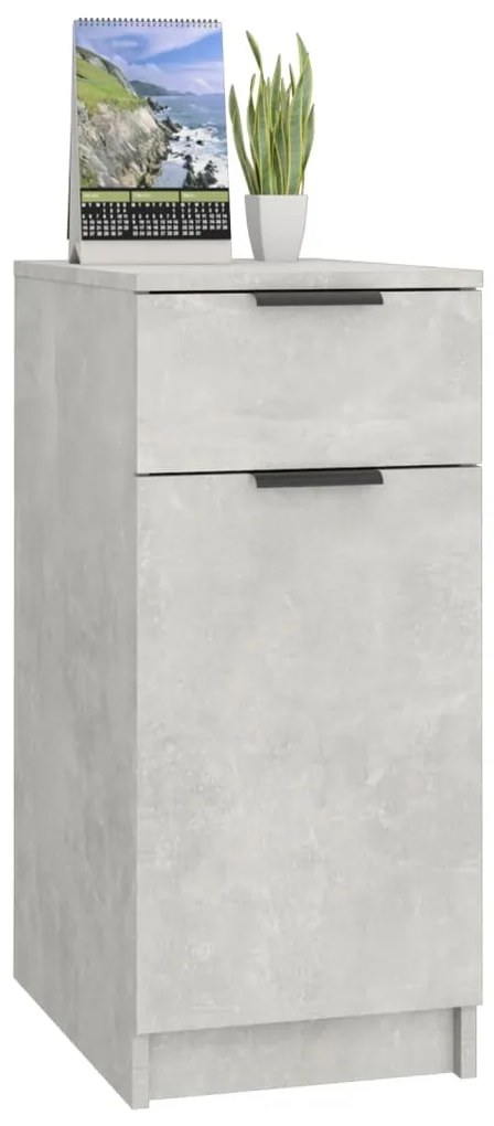 Armário secretária 33,5x50x75cm derivados madeira cinza cimento