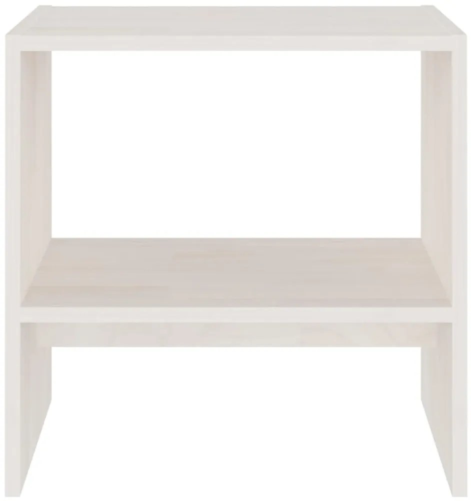 Mesa de cabeceira 40x30,5x40 cm madeira de pinho maciça branco