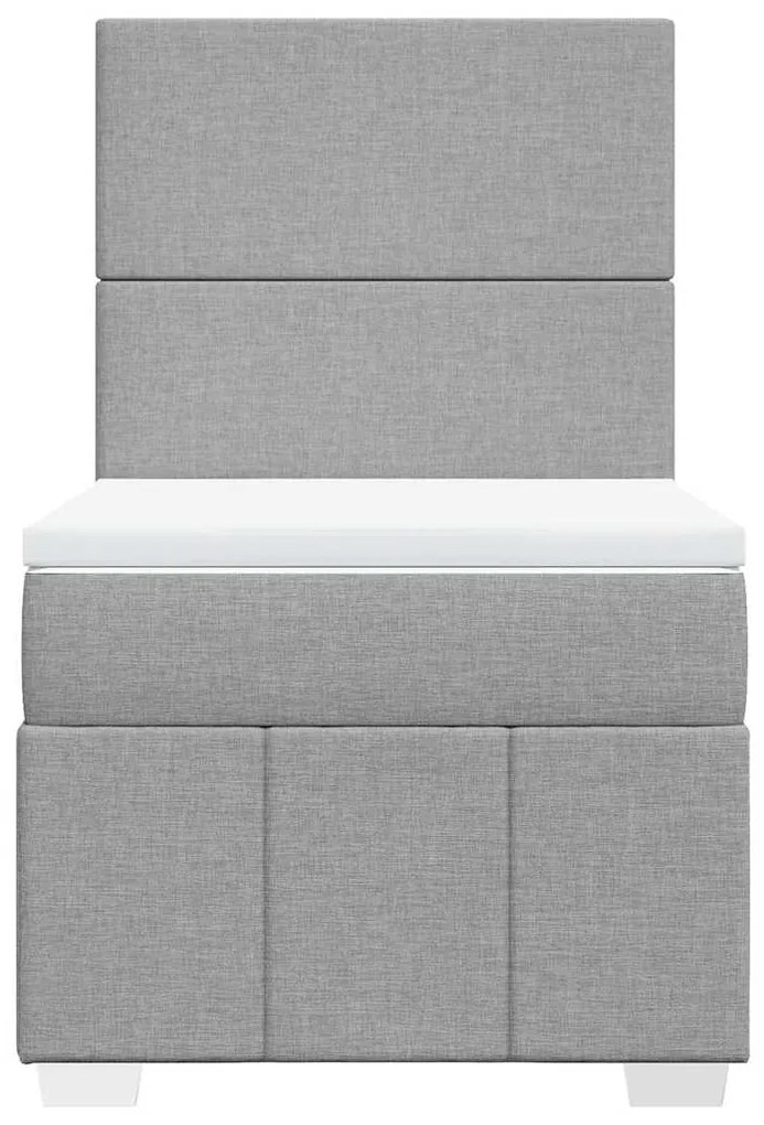 Cama com molas/colchão 80x200 cm tecido cinza-claro