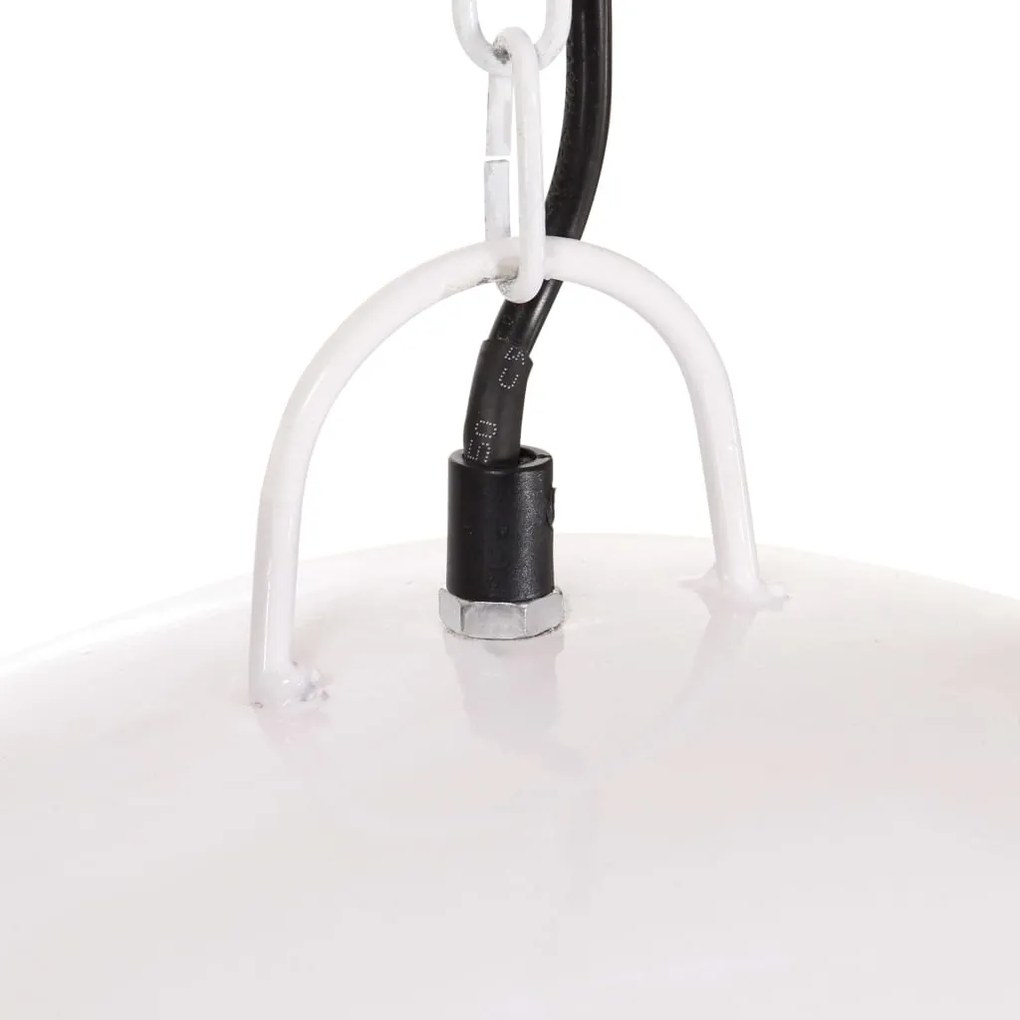 Candeeiro suspenso vintage indust. redondo 25 W 41 cm E27 branco