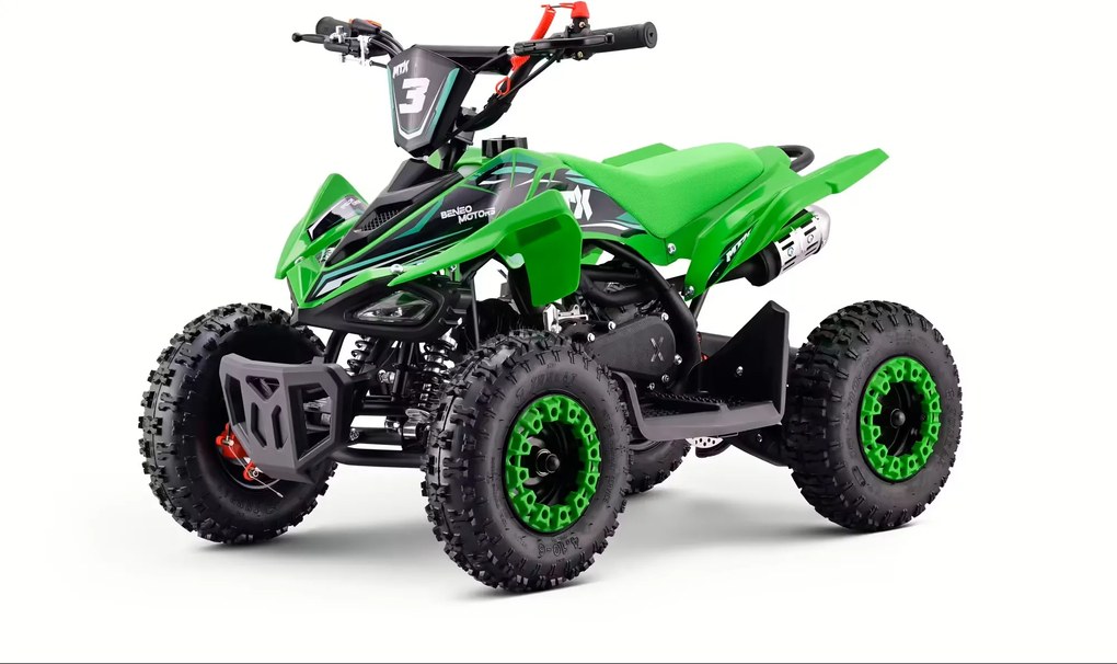 Mini Moto 4 Infantil para crianças 5 a 9 anos 50CC Beneo Motors MTX, velocidade até 40 Km/h com limitador Verde