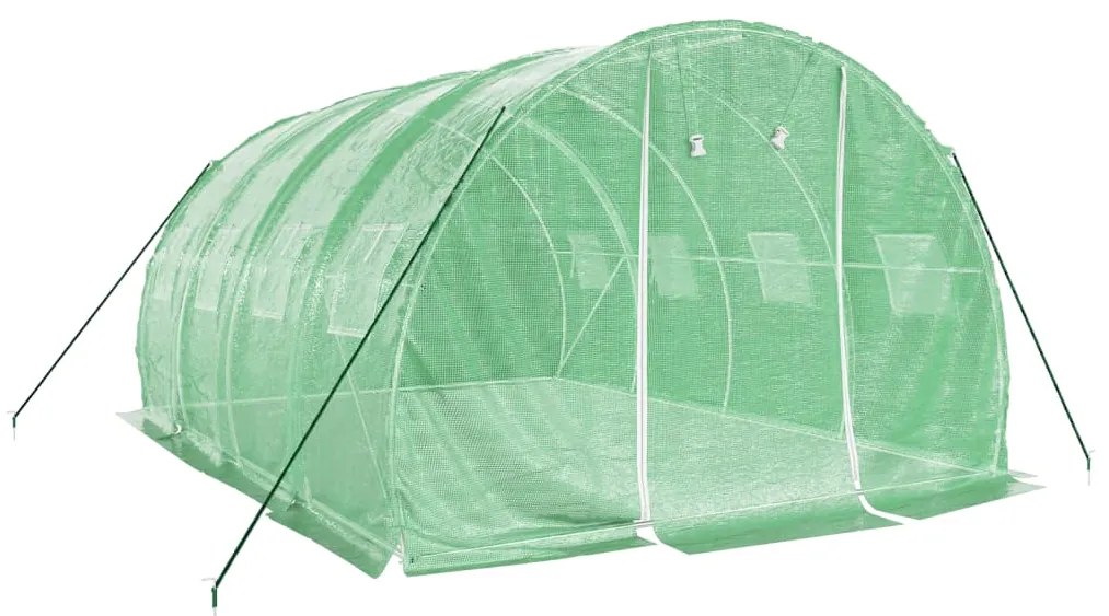 Estufa com estrutura de aço 12 m² 4x3x2 m verde