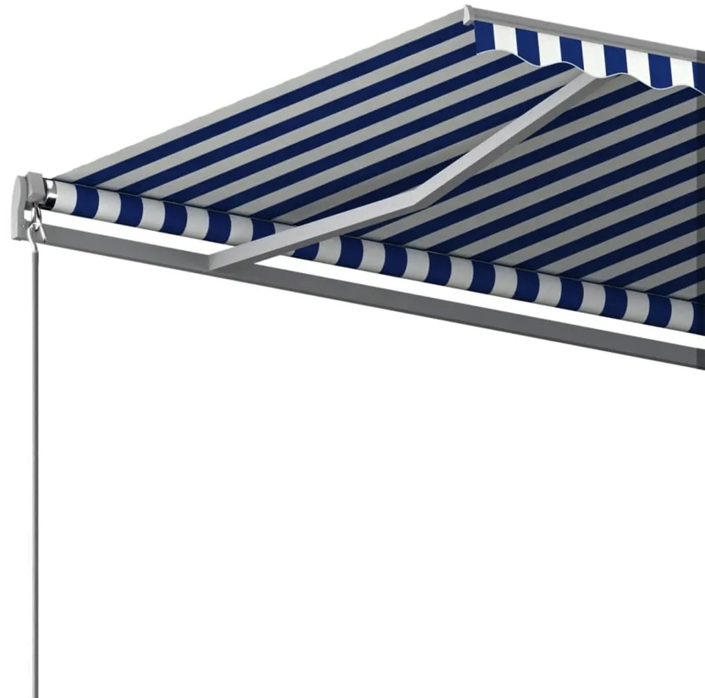 Toldo automático independente 400x350 cm azul e branco