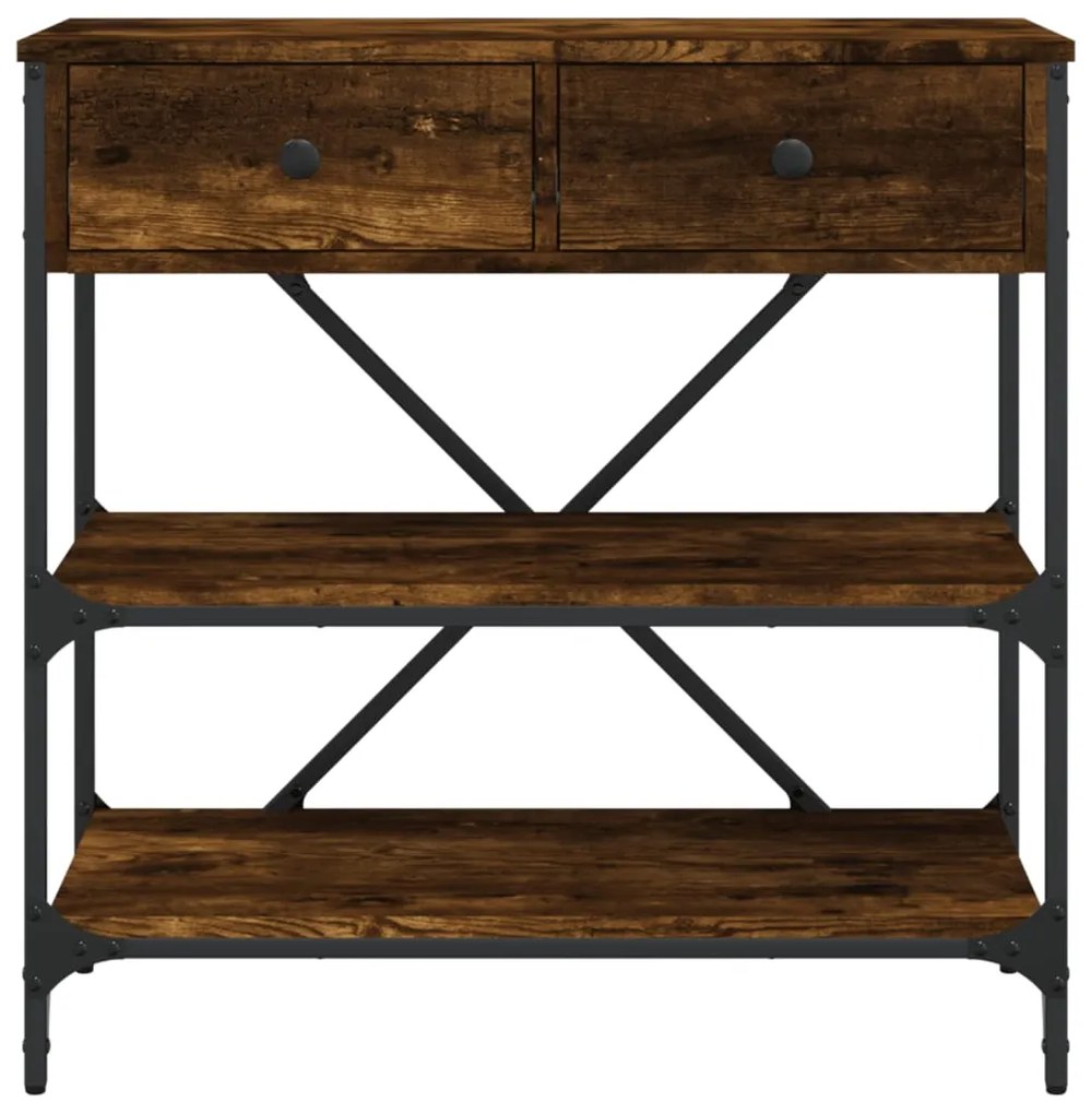 Mesa consola 75x34,5x75 cm derivados de madeira carvalho fumado