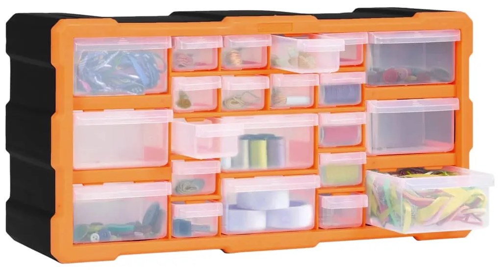 Caixa organizadora com 22 gavetas 49x16x25,5 cm