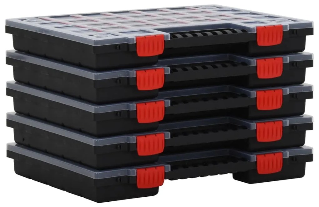 vidaXL Caixas de arrumação 5 pcs polipropileno 40x30x5 cm