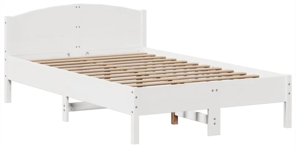 Cama com estante sem colchão 135x190 cm pinho maciço branco