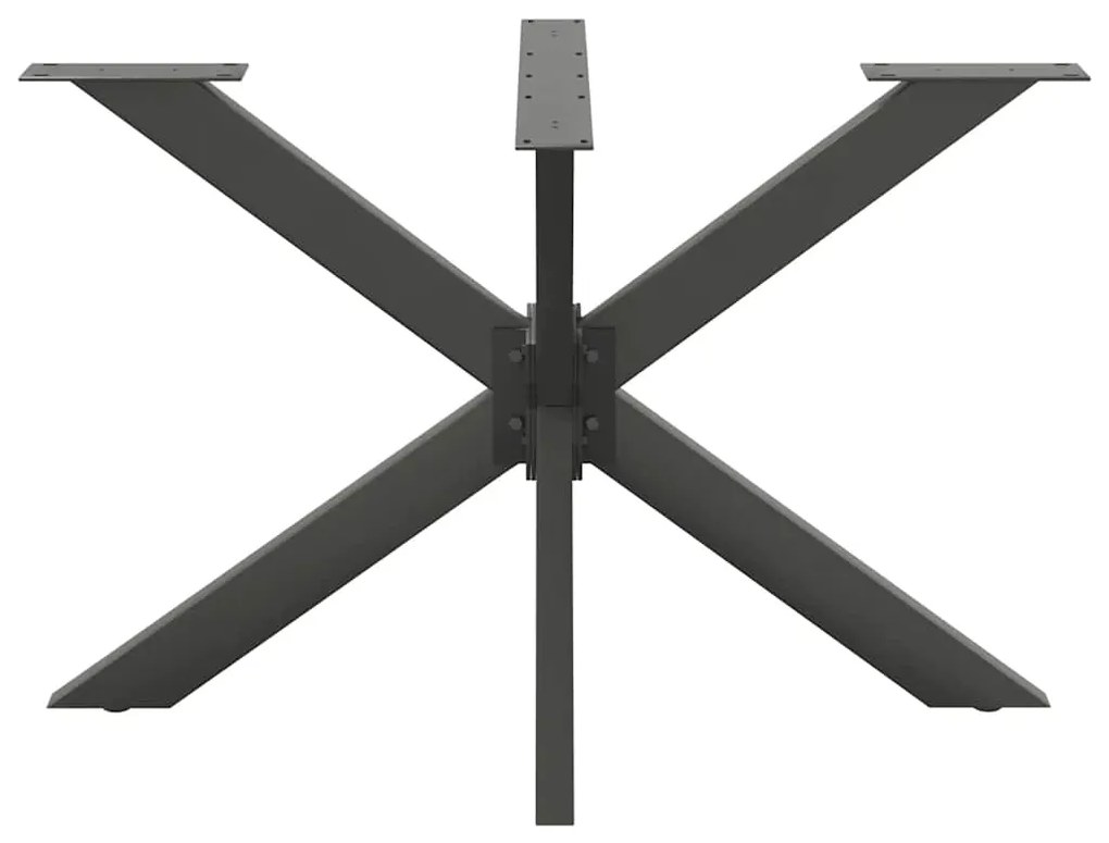 Pé de mesa de jantar em formato de aranha, antracite, 120x68x(72-73) c