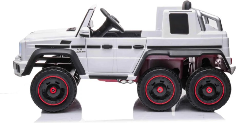 Carro elétrico para crianças Mercedes-Benz G63 6x6, 12V com pneus de borracha Branco
