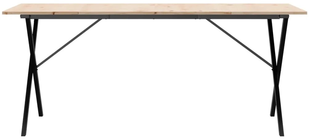 Mesa de jantar estrutura em X 180x90x75cm pinho e aço