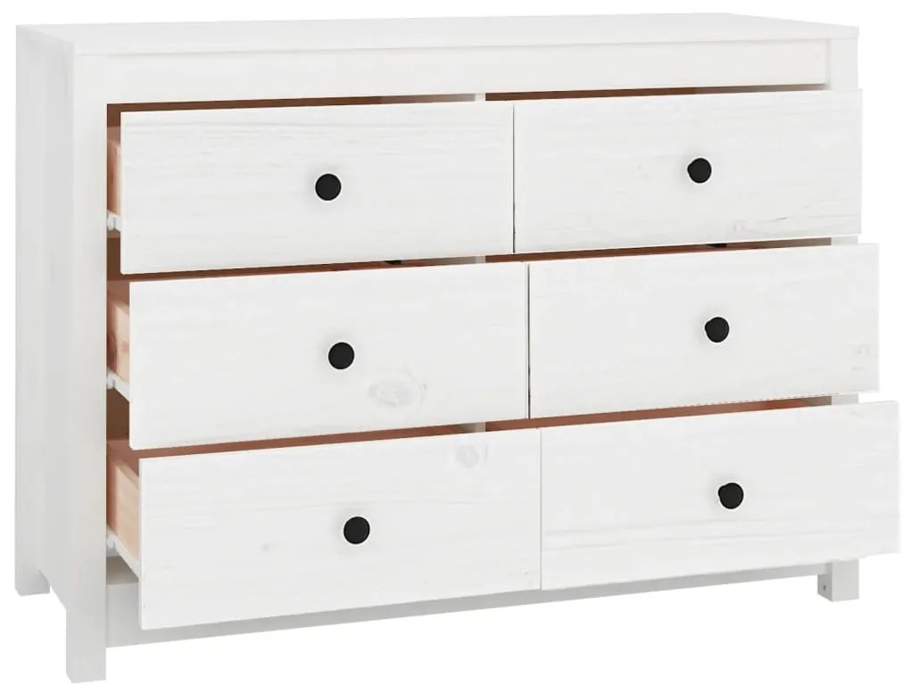 Armário de apoio 100x40x72 cm pinho maciço branco