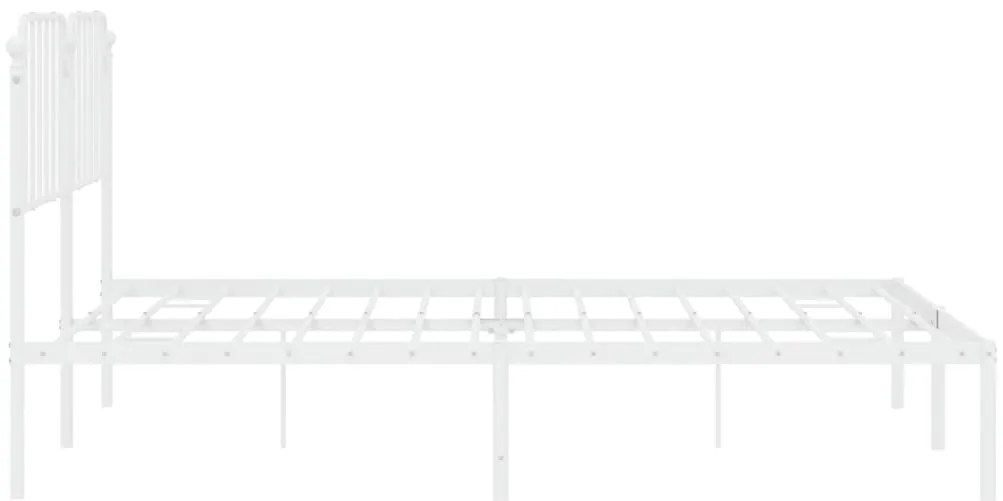 Estrutura de cama com cabeceira 160x200 cm metal branco