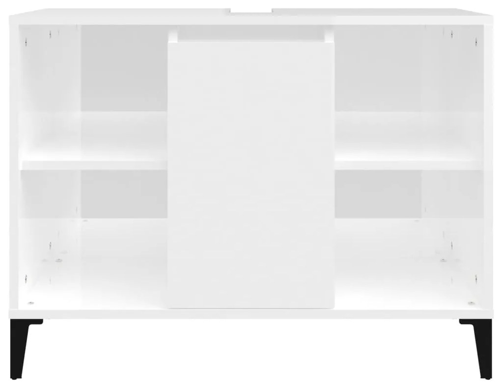 Móvel p/ lavatório 80x33x60 cm deriv. madeira branco brilhante
