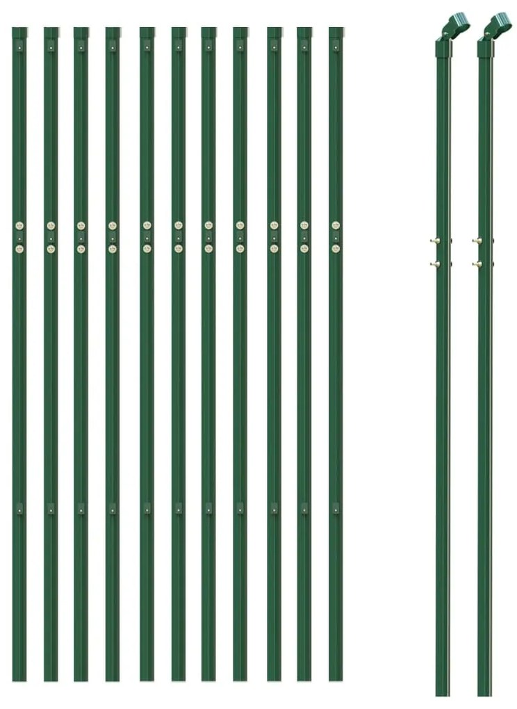 Cerca de malha de arame 0,8x25 m aço galvanizado verde